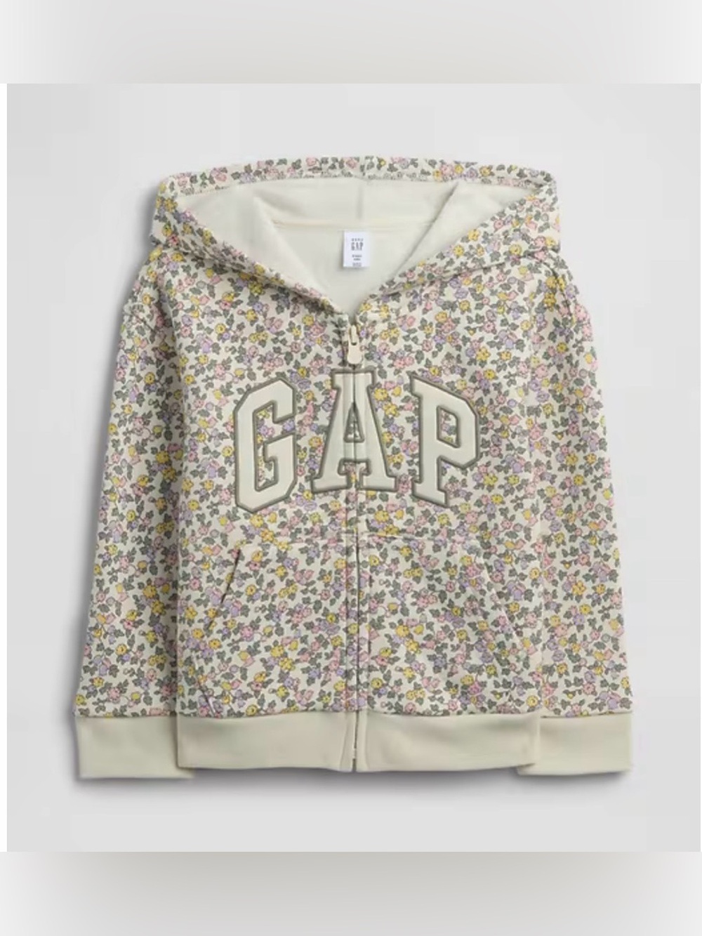 NWT BabyGap Logo Zip Hoodie Allover floral print